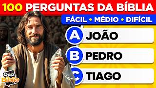 100 PERGUNTAS BÍBLICAS: Duvido Você Acertar Tudo! (Nível Fácil ao Hard) 🏆 Quiz Bílico