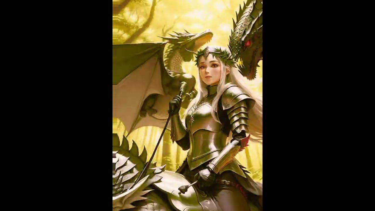 Short Fantasy with dragons and girls in gothic armor | Stable Diffusion