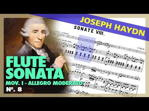 🎼Joseph HAYDN - FLUTE Sonata VIII [Mov. I - Allegro Moderato] - (Sheet Music Scrolling)