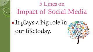 Impact of Social Media 5 Lines | Social Media #easytolearnandwrite#essay #socialmedia#tech#media #yt