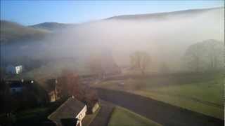 preview picture of video 'Misty morning flight over Malham village, Walkera Hoten X'