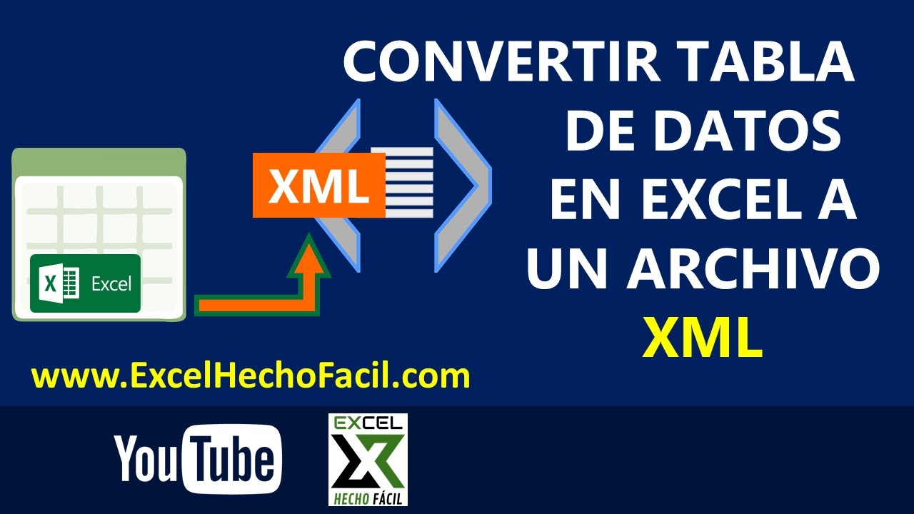 Convertir tabla de datos en Excel a un archivo XML
