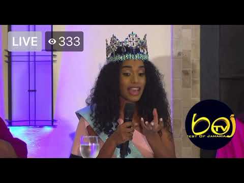 Miss World 2019 - Toni-Ann Sighn answers questions in Jamaica