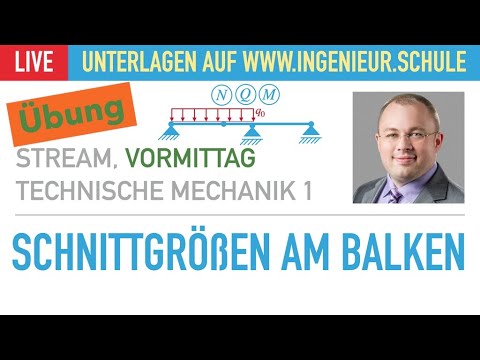 Schnittgrößen am Balken – Übung – Technische Mechanik 1 – Stereostatik