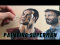 HOW TO PAINT A FACE Painting HENRY CAVILL S SUPERMAN