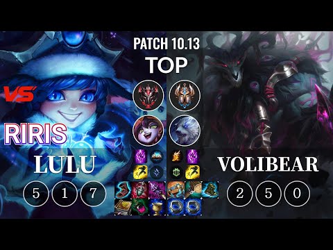 VSG Riris Lulu vs Volibear Top - KR Patch 10.13
