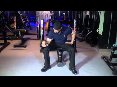 FOREARMS (EXTENSORS) - Cross The Bench Dumbbell Reverse Wrist Curls (Single Hand)