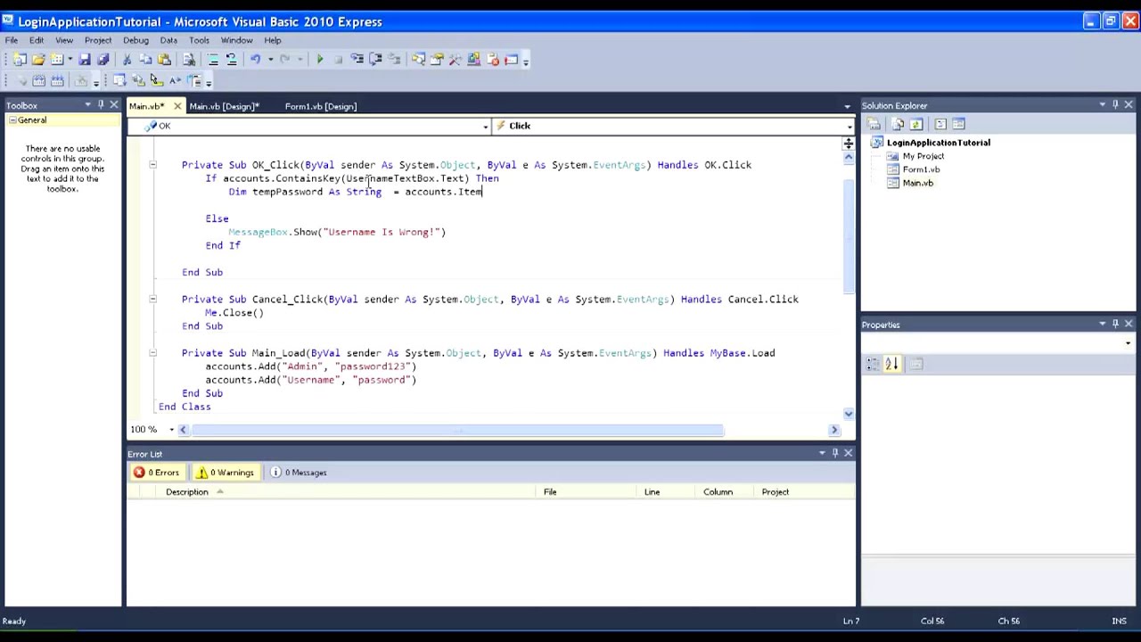 How to make a login application with Visual Basic