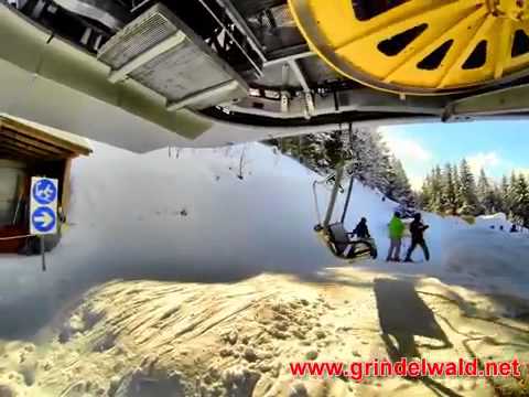 Innerwengen, der Lift vom Zielgelände der Lauberhornrennen an den Start des Slalomhang