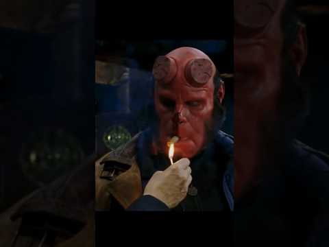Ron Perlman as Hellboy learns how to light a cigar! #cigars #shorts #hellboy #movie