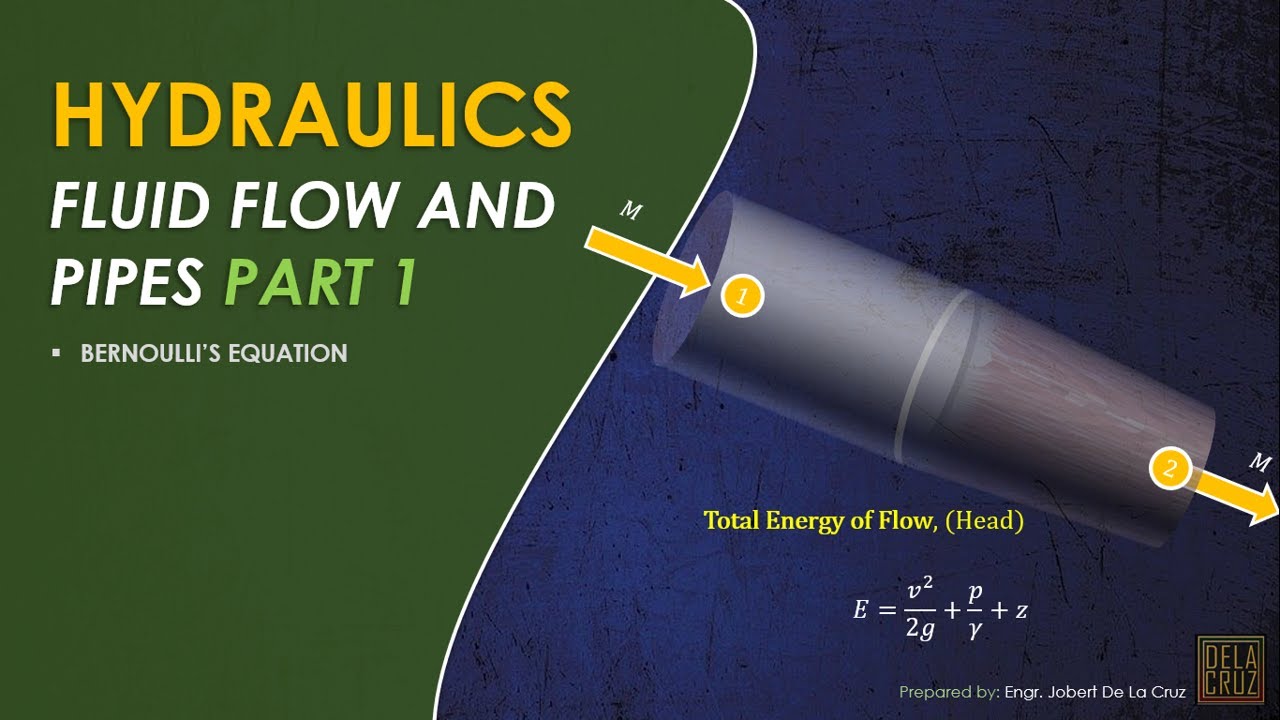 HYDRAULICS | FLUID FLOWS AND PIPE | DE LA CRUZ TUTORIALS