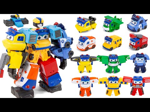 GOGO BUS Assembly 7 in 1 Robot School Rescue Police Vehicles Transformation