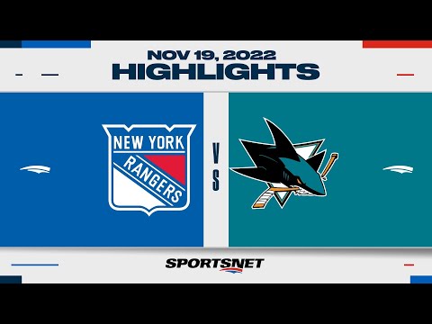 NHL Highlights | Rangers vs. Sharks - November 19, 2022