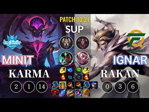 hyF Minit Karma vs FLY IgNar Rakan Sup - KR Patch 10.21