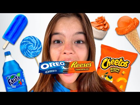 Comendo Tudo AZUL e LARANJA Por Um Dia Inteiro - Compilado