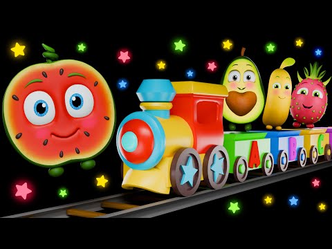 🚂🍉 Funky Fruits ABC Train | Baby Sensory & Learning Videos 🍓🔤
