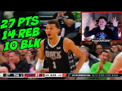Toronto Raptors fan REACTS to Victor Wembanyama 10 Blocks Triple-Double - Spurs vs Raptors Reaction