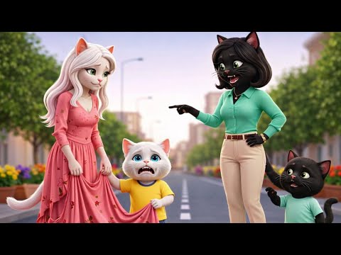 Mischievous little cat ✂️ secretly cut her mother’s dress 😭👗 #cats #cat #story #animation