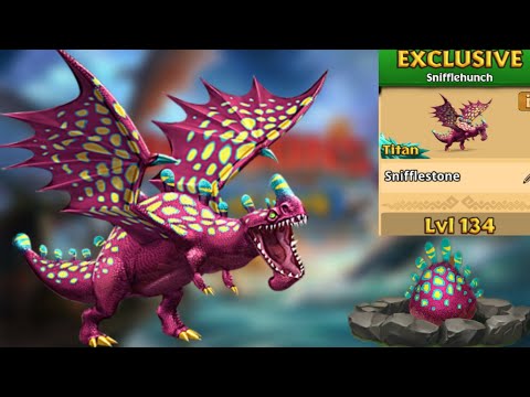 SNIFFLESTONE Max Level 134 Titan Mode - New Exclusive Snifflehunch - Dragons:Rise of Berk