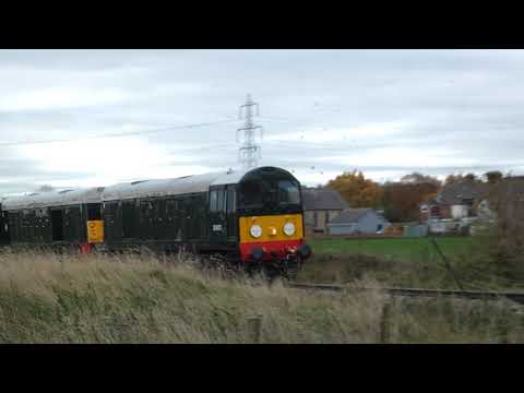 The Jolly Slateman special train Cl 20 & 37 Locos ex Derby at Oakenholt Marsh Flint Wales 20.11.21