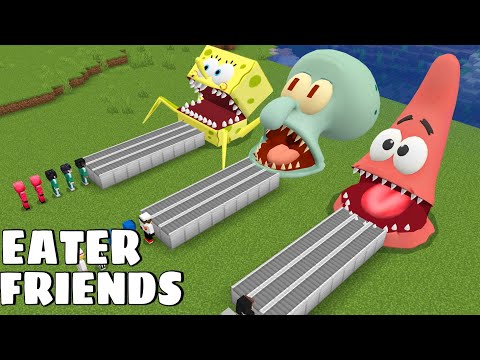 I found EATER SQUIDWARD SPONGEBOB AND PATRICK CONVEYOR in Minecraft - Gameplay - Coffin meme