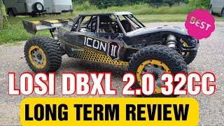 LARGE RC CAR LOSI DBXL 2.0 32cc GAS LONG TERM REVIEW AND RIP