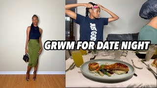 GRWM FOR DATE NIGHT | Hair | Nails | Outfit