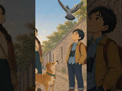 Maru Spots a Pigeon in Colonia | Ghibli-Style ASMR #Shorts