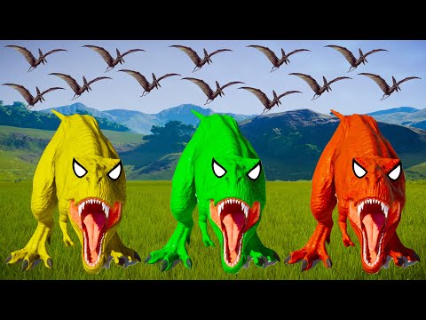 T-REX COLOR PACK vs GIGANOTOSAURUS vs SPINOSAURUS vs ALBERTOSAURUS - Jurassic World Evolution