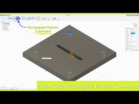 Rectangular Pattern Command - Fusion 360 Part Tutorial | Autodesk Fusion 360 IN DEPTH
