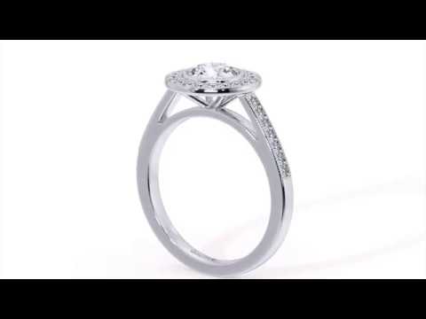 DANTE - Round Diamond Halo Engagement Ring (RB-R4035-W)