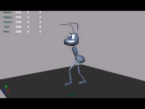 ant walk cycle animation