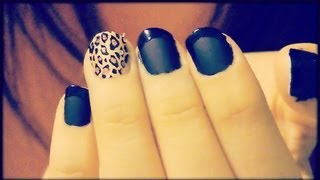 glossy matte black french manicure | DIY