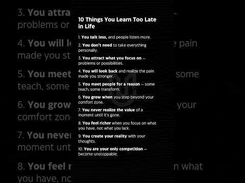 10 Harsh Truths You Learn Too Late | Life Lessons That Change Everything