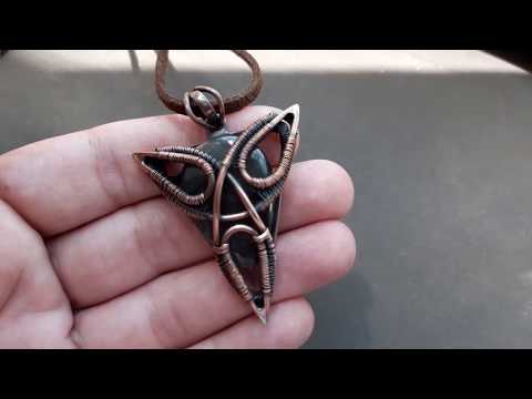 Triquetra celtic wire wrap necklace