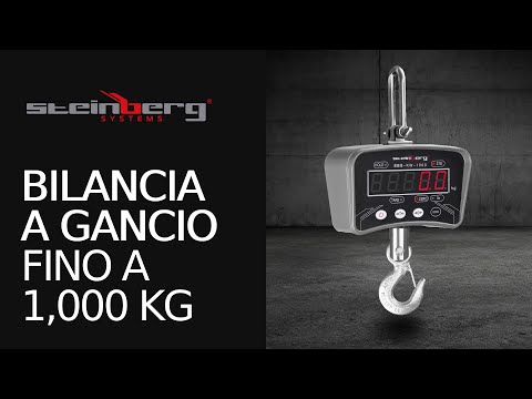 Video - Bilancia a gancio – 1.000 kg / 200 g – LED - Metallo