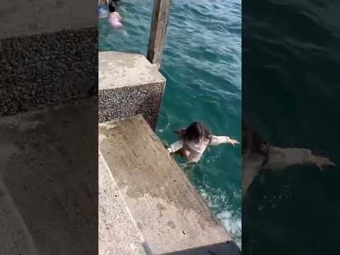 Moments When Toddler Fall in 50 Deegres Lake😱😓