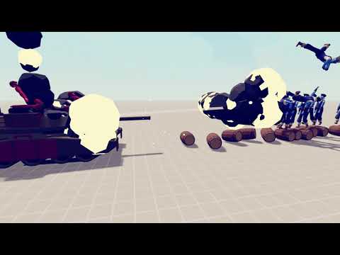 [TABS Short Clips]: Tank vs barrel rollers! - Totally Accurate Battle Simulator