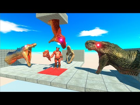 4 Dinosaur Heads Eat Units - Animal Revolt Battle Simulator