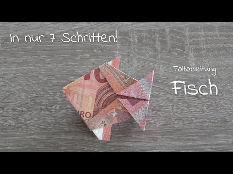 Folding money FISH, making money gifts, folding instructions for banknotes in the shape of a fish