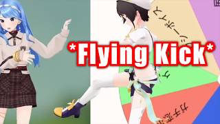 Subaru Flying Kicks Suisei【Hololive】