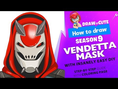How to draw Vendetta mask | Fortnite season 9 drawing tutorial with Insanely easy DIY Video