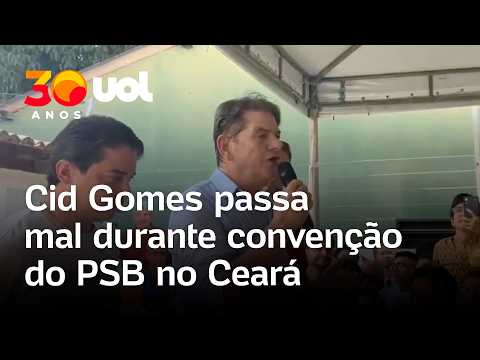 Cid Gomes passa mal durante convenção no Ceará: ‘Tenho síncope vasovagal’; veja vídeo