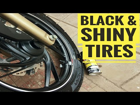 SECRET TO CLEAN SHINY & BLACK TIRES | CRACK PREVENTION ON TIRE | APACHE 200 | ARMOUR ALL TIRE FOAM