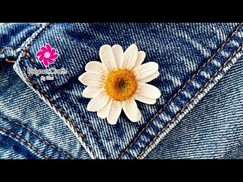 Eng sub! Polymer clay daisy tutorial - طريقة وردة اللؤلو أو ديزي بالصلصال الحراري