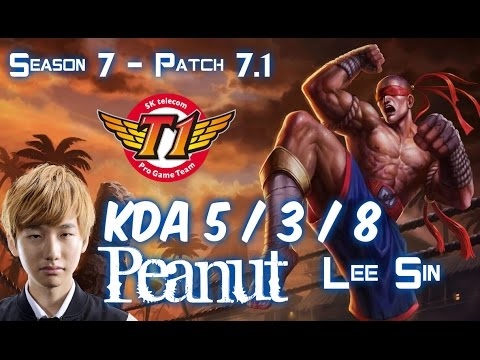 SKT T1 Peanut LEE SIN vs REK'SAI Jungle - Patch 7.1 KR Ranked