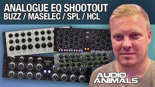 Video thumbnail for Analogue EQ Shootout - SPL PQ / Buzz REQ 2.2 / Maselec MEA-2 / HCL Thermos V3 by Audio Animals Studio