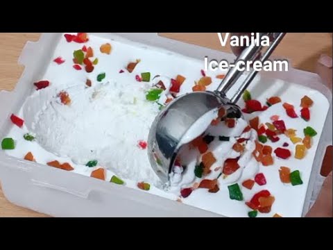 Easy Vanilla Ice cream Recipe At Home | Vanilla Ice cream |