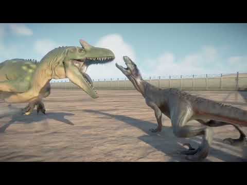 Allosaurus vs Indoraptor Jurassic World Evolution 2￼