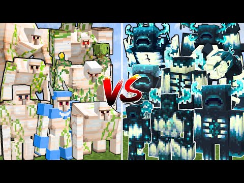 ALL MINECRAFT MUTANT IRON GOLEMS vs ALL MINECRAFT MUTANT WARDENS | Minecraft Mob Battle